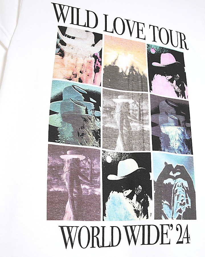 White Wild Love Tour Graphic Print T-shirt