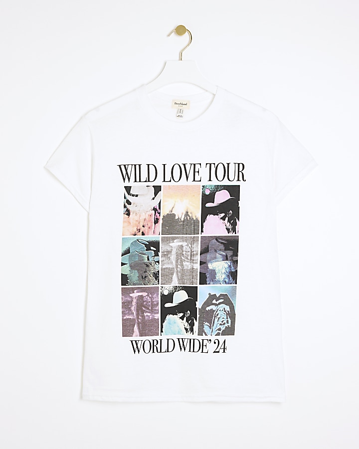 White Wild Love Tour Graphic Print T-shirt