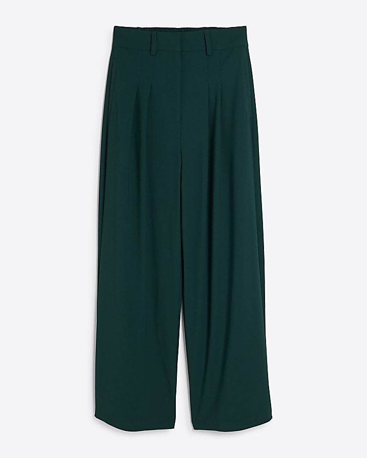 Wide Ankle Modal Trousers Green