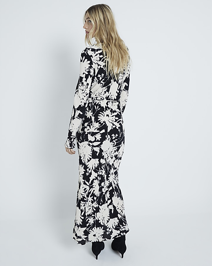 7200086 Black Floral Skirt Maxi Dress main image 1