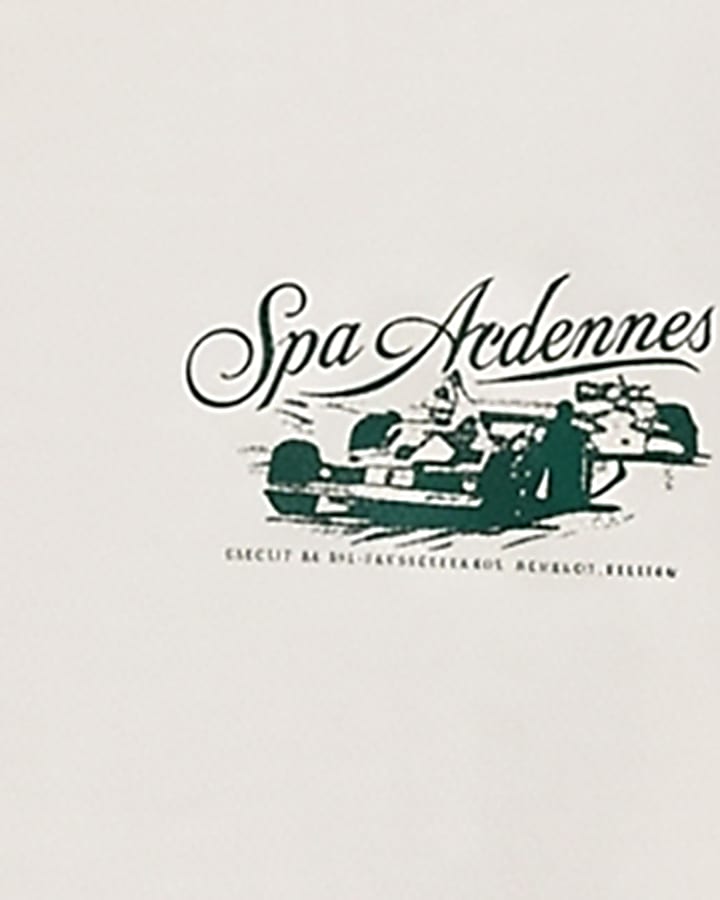 Cream Regular Fit Spa Academy Car Hoodie