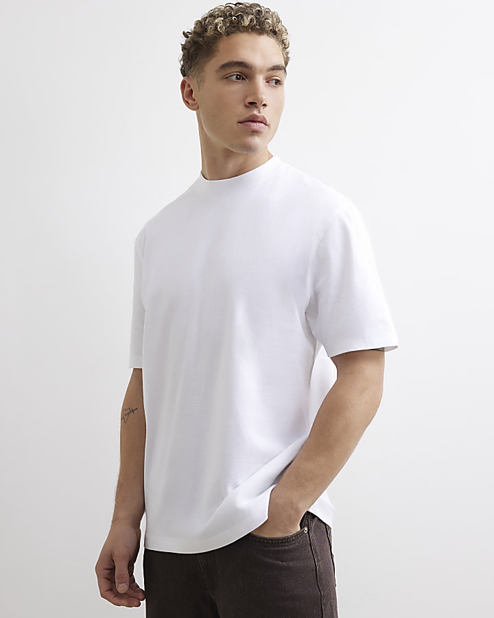 White Regular Fit Cotton Pack Of 5 T-Shirt
