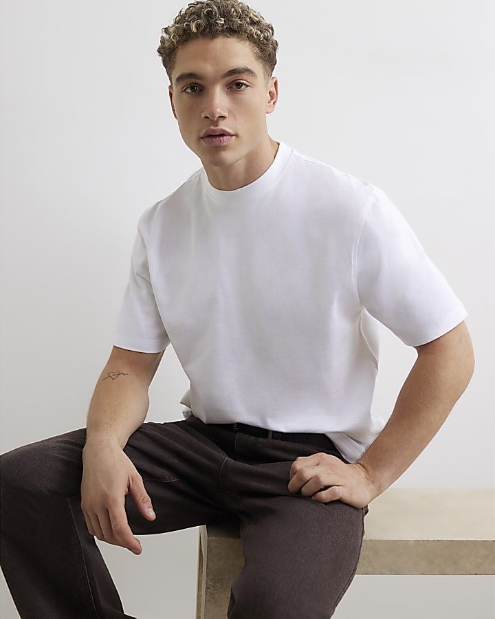 White Regular Fit Cotton Pack Of 5 T-Shirt