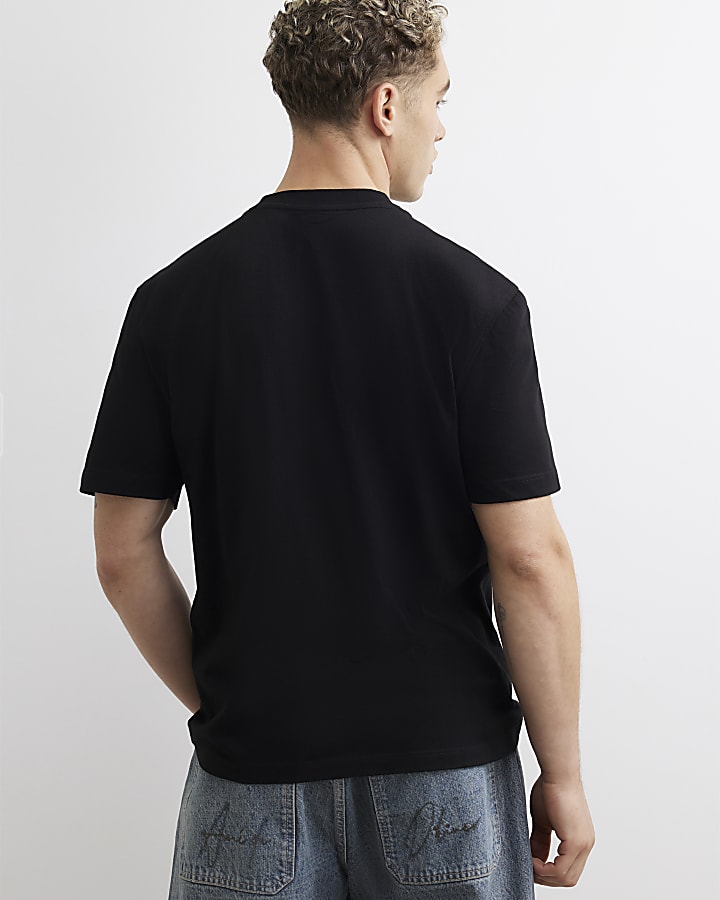 Black Regular Fit Cotton Pack Of 5 T-Shirt