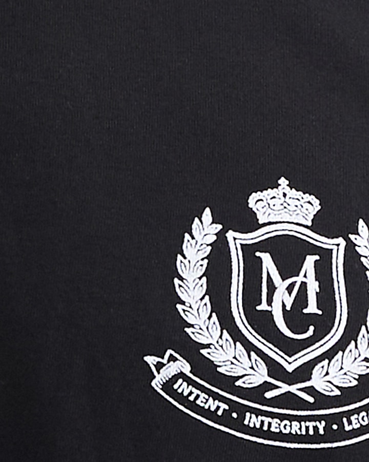 Black Regular Fit Cotton Manor Club T-Shirt