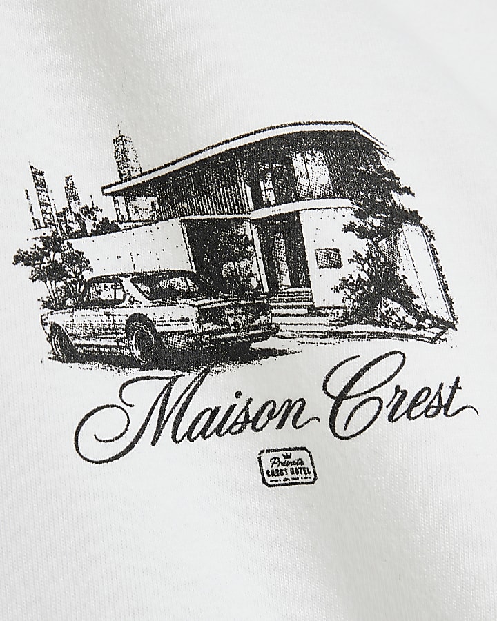 White Regular Fit Maison Car T-Shirt