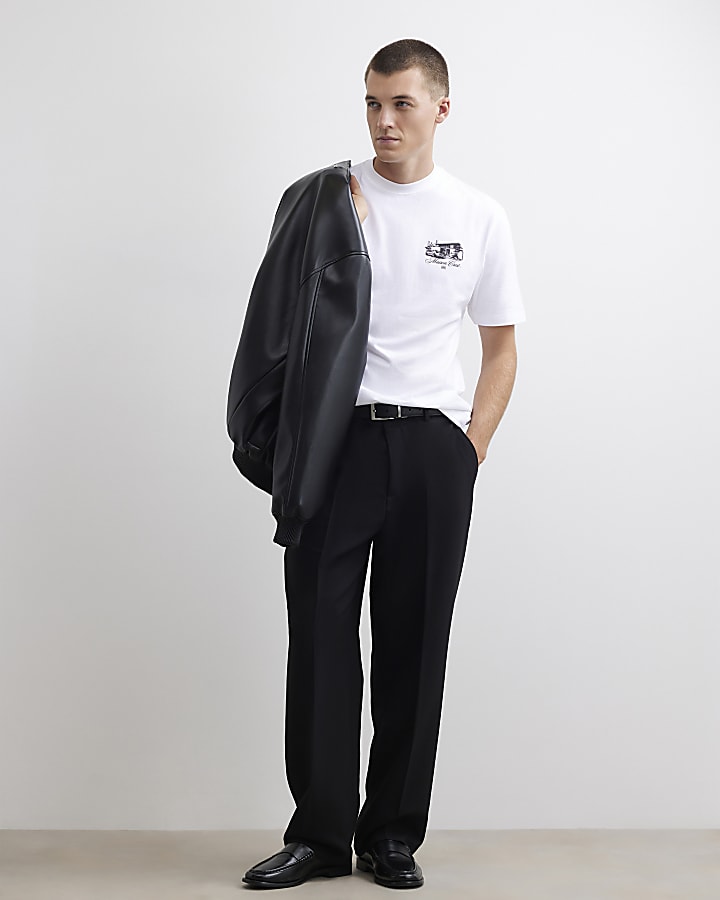 White Regular Fit Maison Car T-Shirt