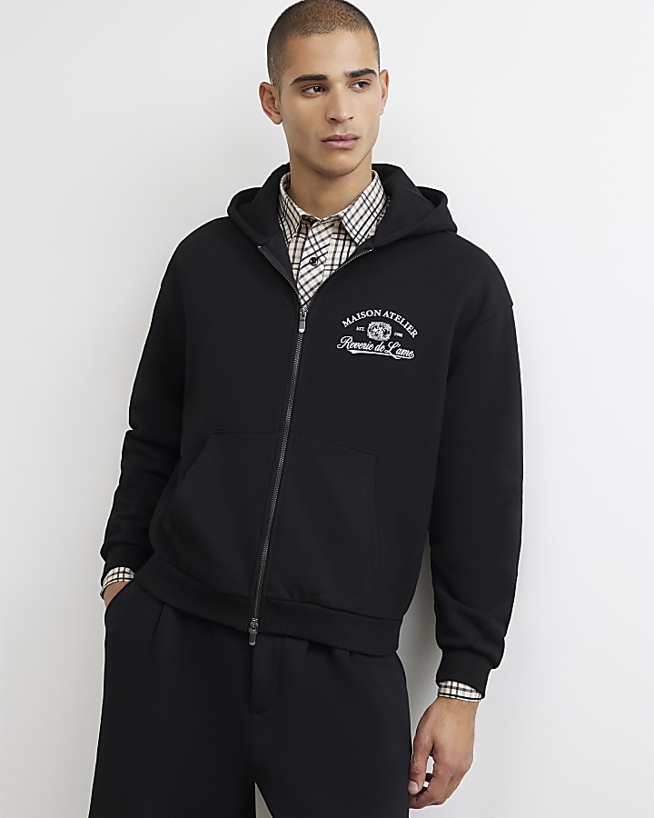 Black Cotton Maison Atelier Hoodie