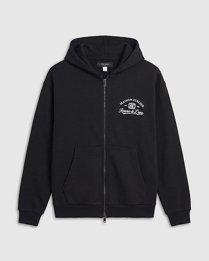 Black Cotton Maison Atelier Hoodie