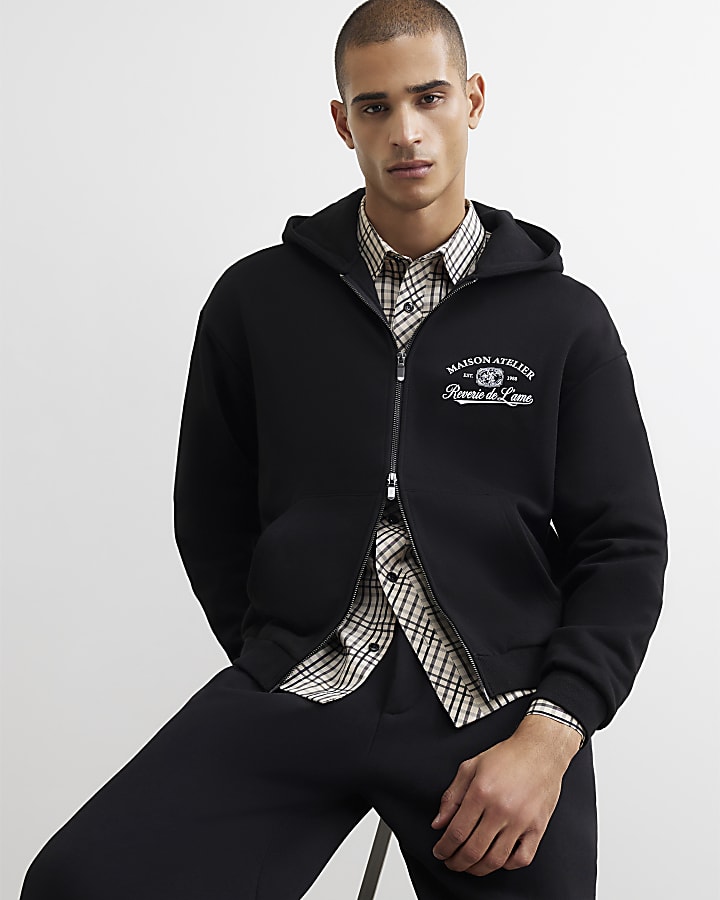 Black Cotton Maison Atelier Hoodie