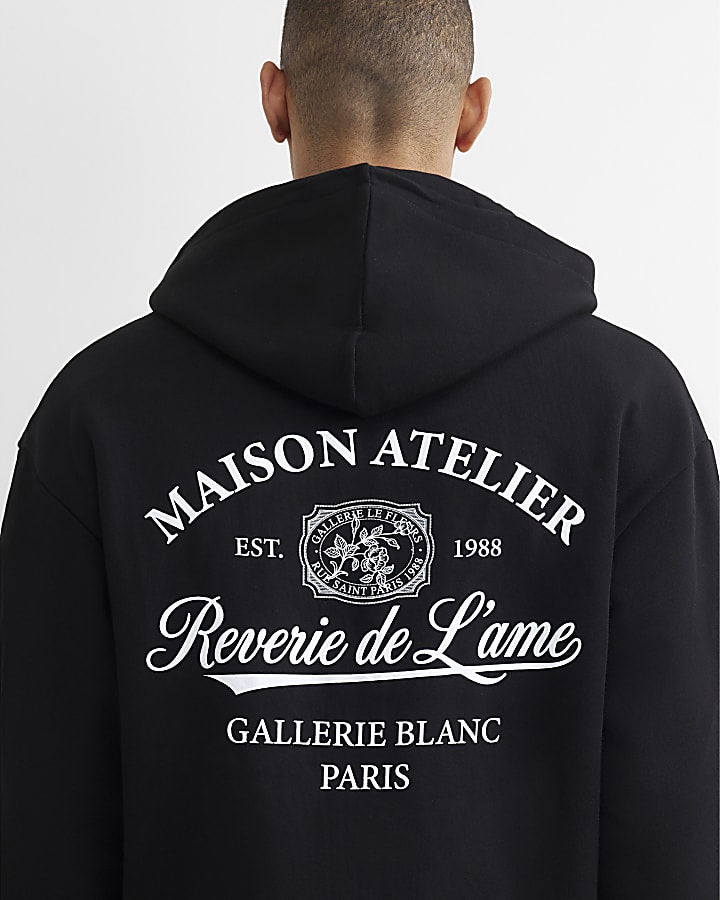Black Cotton Maison Atelier Hoodie