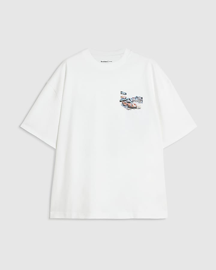 White Cotton Mountain Gas Car T-Shirt