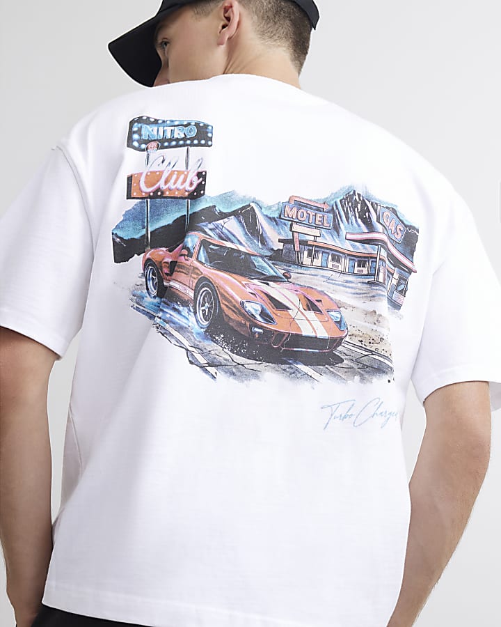White Cotton Mountain Gas Car T-Shirt
