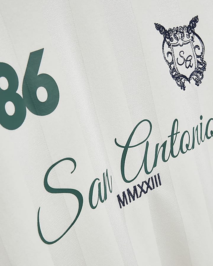 White Oversized Fit San Antonio Polo Top