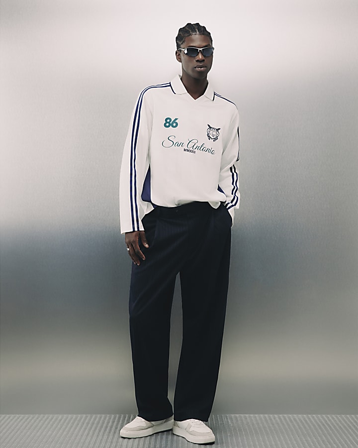 White Oversized Fit San Antonio Polo Top