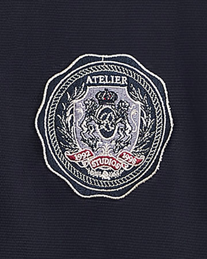 Navy Slim Fit Crest Polo Shirt
