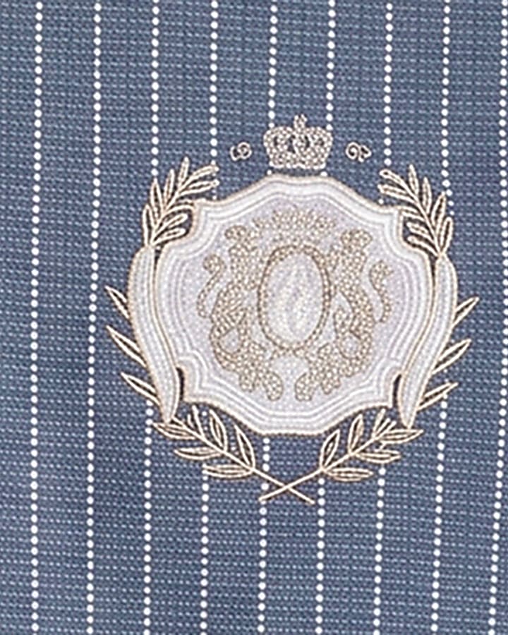 Blue Slim Fit Stripe Crest Polo Shirt