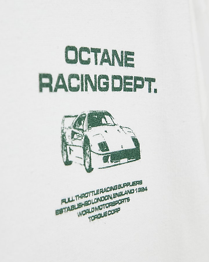 White Cotton Octane Racing T-Shirt