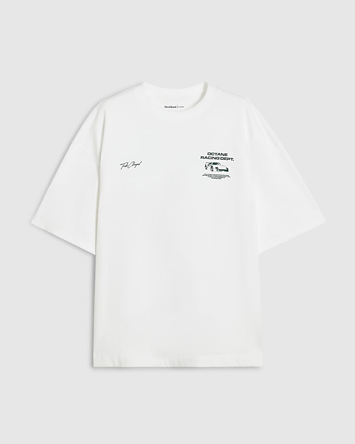 White Cotton Octane Racing T-Shirt