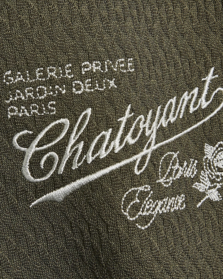 Khaki Cotton Chatoyant Triangle T-Shirt