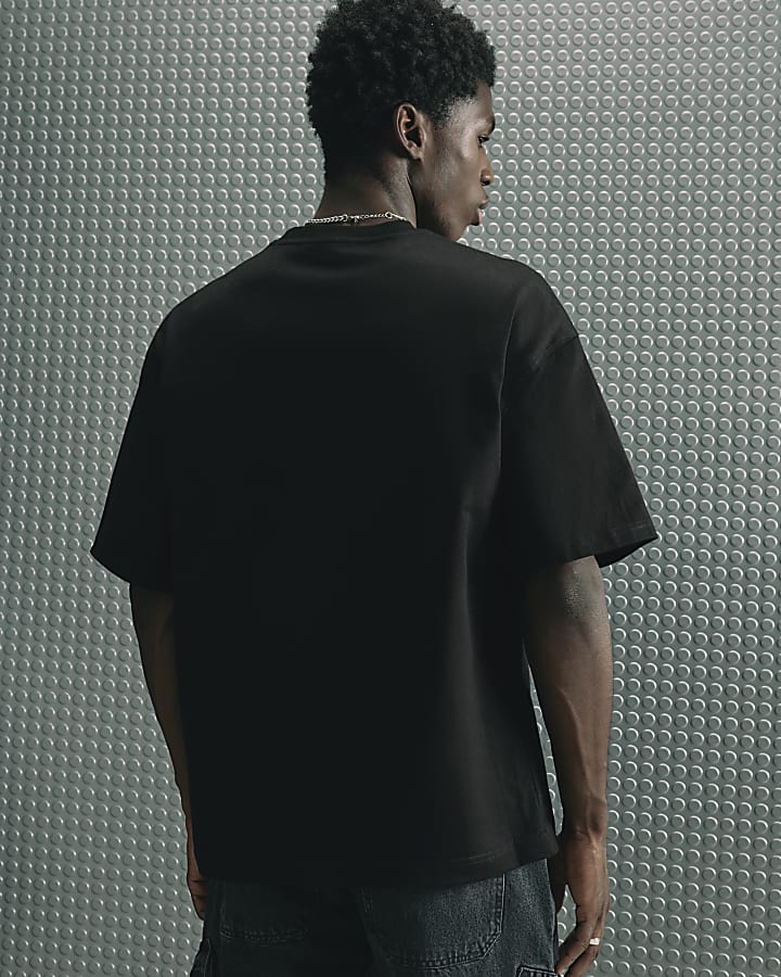 Black Oversized Japanese Graphic T-Shirt