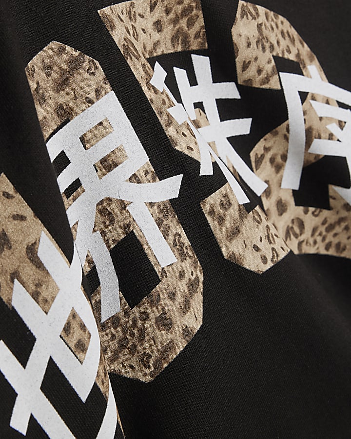 Black Oversized Japanese Graphic T-Shirt