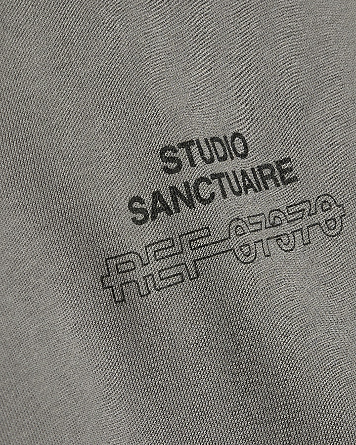 Grey Oversized Fit Sanctuaire Hoodie