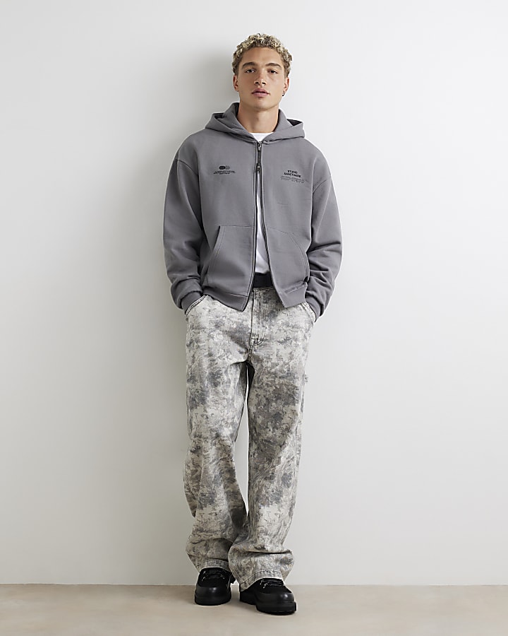 Grey Oversized Fit Sanctuaire Hoodie