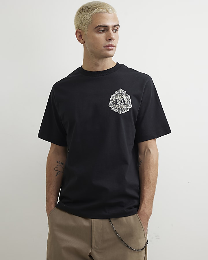 Black Cotton Calabasas Stars T-Shirt
