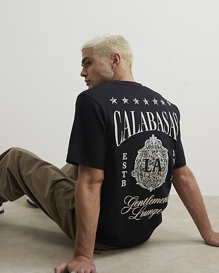Black Cotton Calabasas Stars T-Shirt
