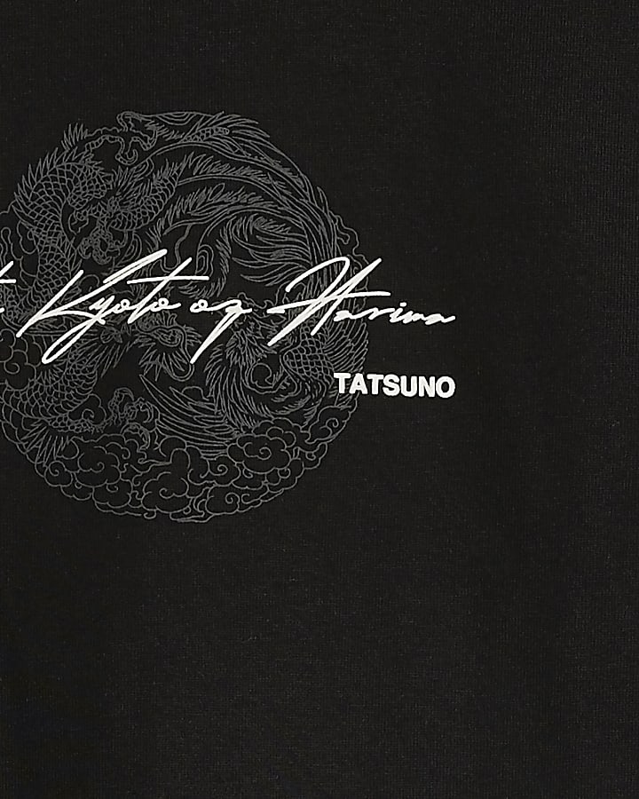 Black Cotton Tatsuno Dragon T-Shirt