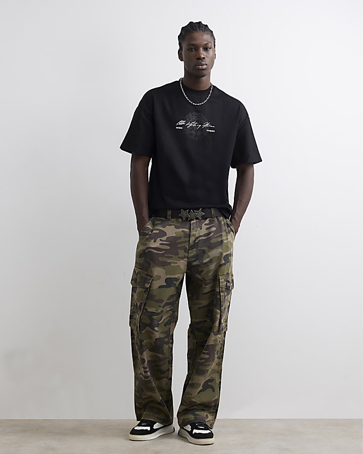 Black Cotton Tatsuno Dragon T-Shirt