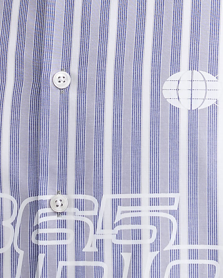 Blue Boxy Fit Stripe 365 Studios Shirt