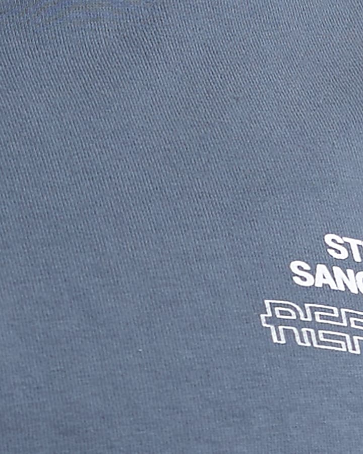Blue Oversized Fit Cotton Sanctuaire T-Shirt