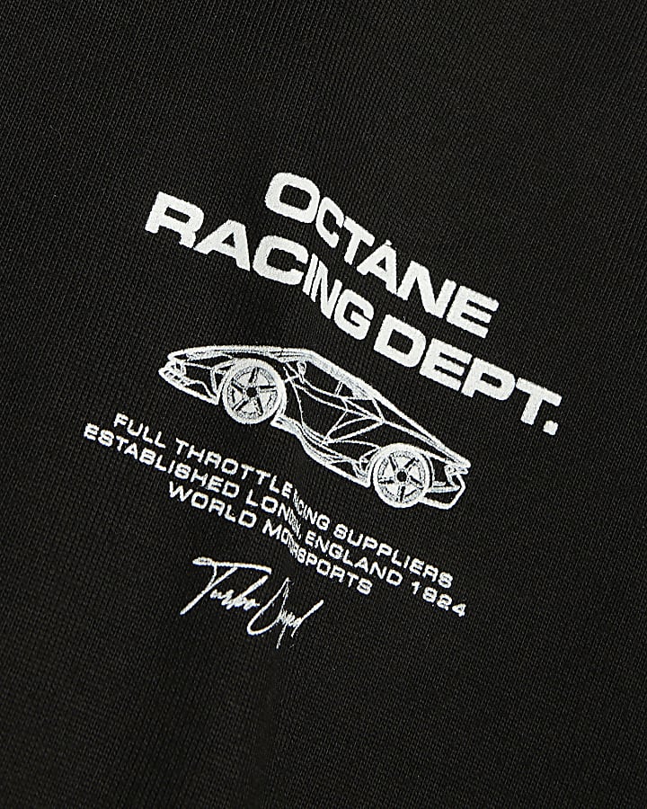 Black Cotton Octane Racing T-Shirt