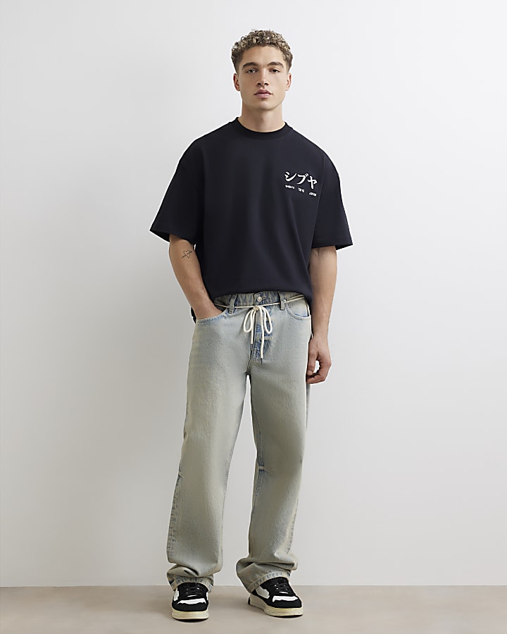 Black Oversized Fit Japanese Car T-shirt