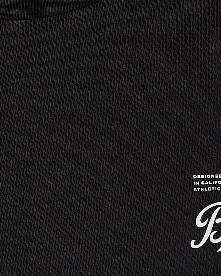 Black Cotton Belmont Embroidered T-Shirt