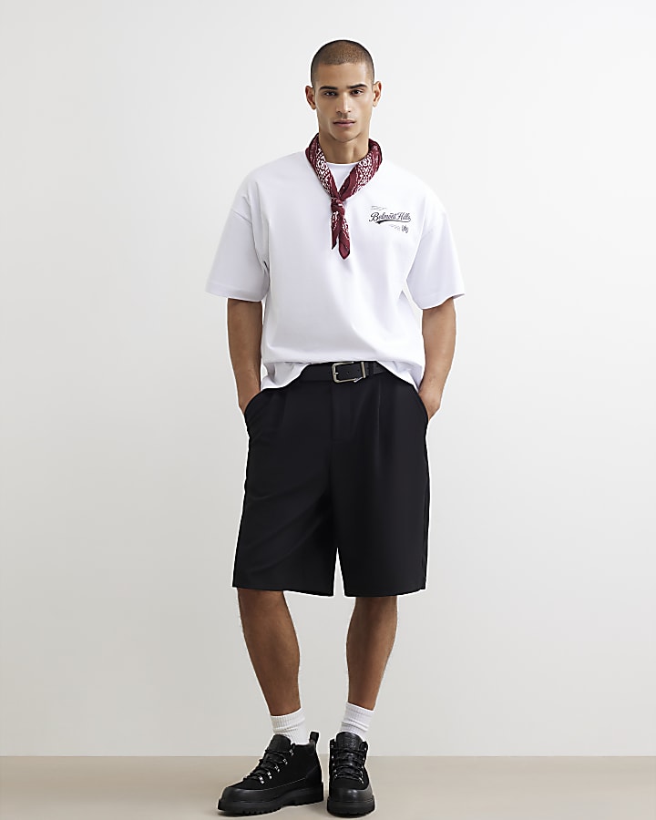 White Cotton Embroidered Belmont T-Shirt