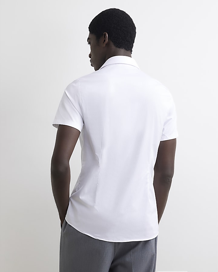 White Muscle Fit Shirt