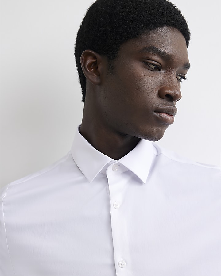 White Muscle Fit Shirt