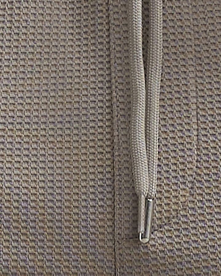 Beige Slim Fit Waffle Cargo Joggers