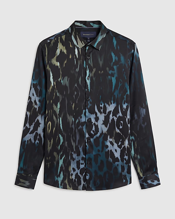 Blue Animal Print Shirt