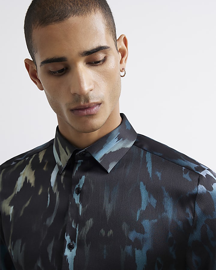 Blue Animal Print Shirt