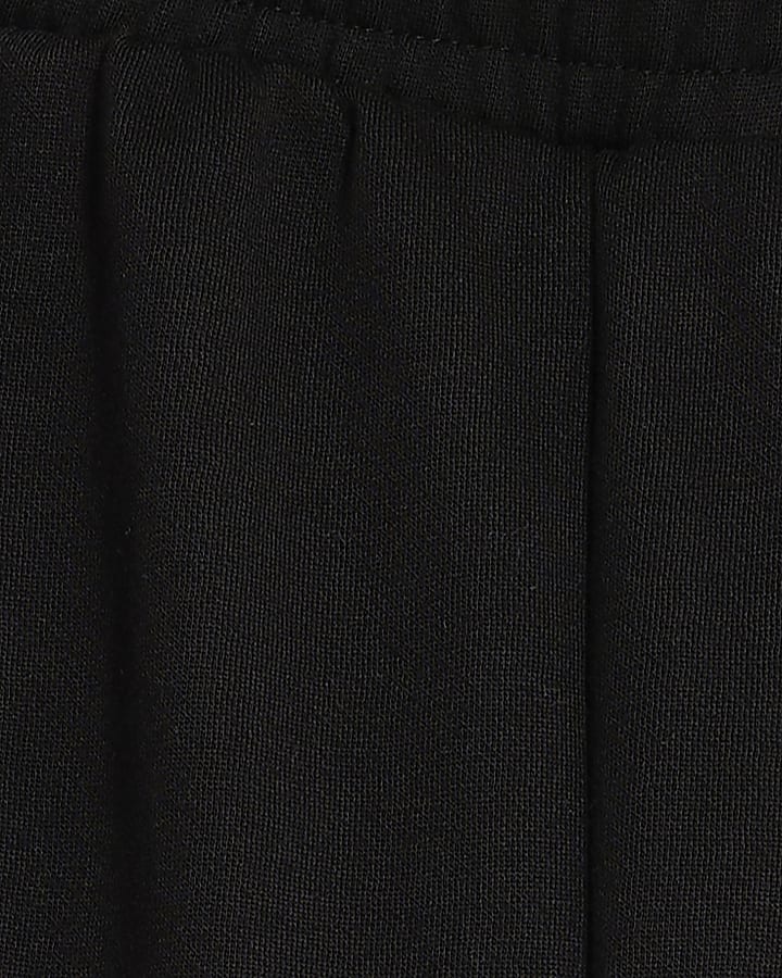 Black Regular Fit Cuffed Hem Joggers
