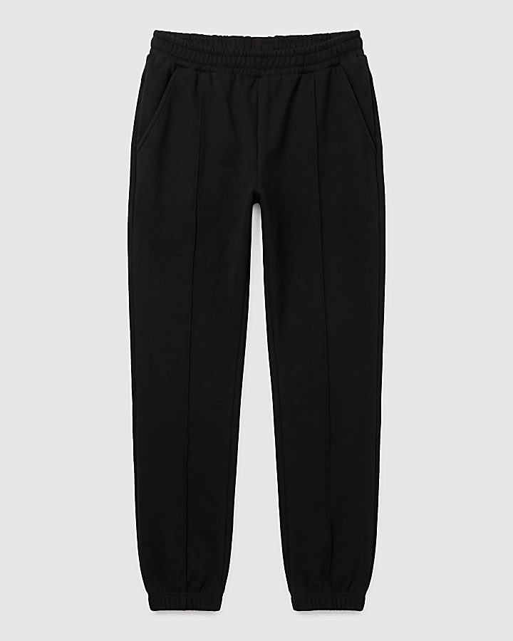 Black Regular Fit Cuffed Hem Joggers