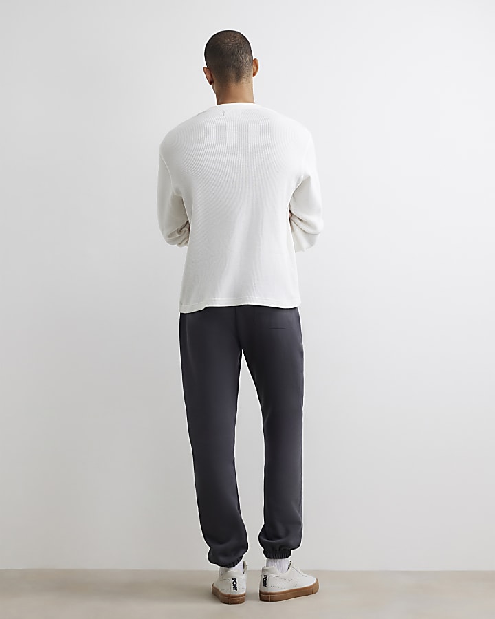 Grey Regular Fit Cuffed Hem Joggers