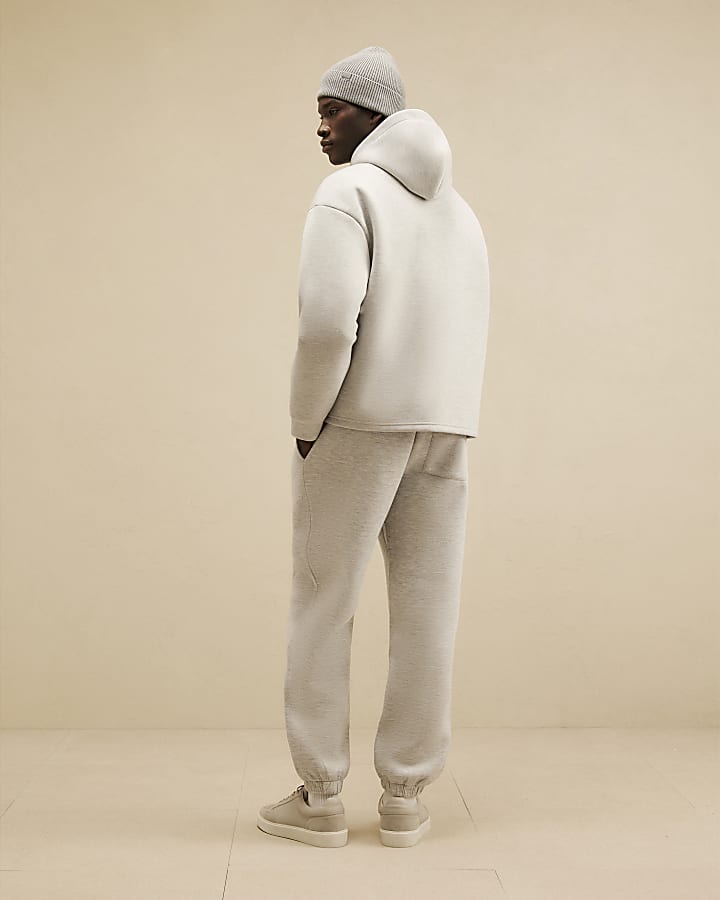 Grey Premium Cotton Cuffed Joggers
