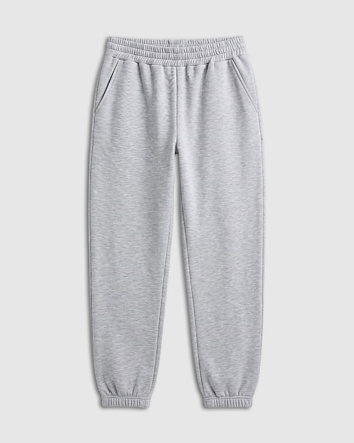 Grey Premium Cotton Cuffed Joggers