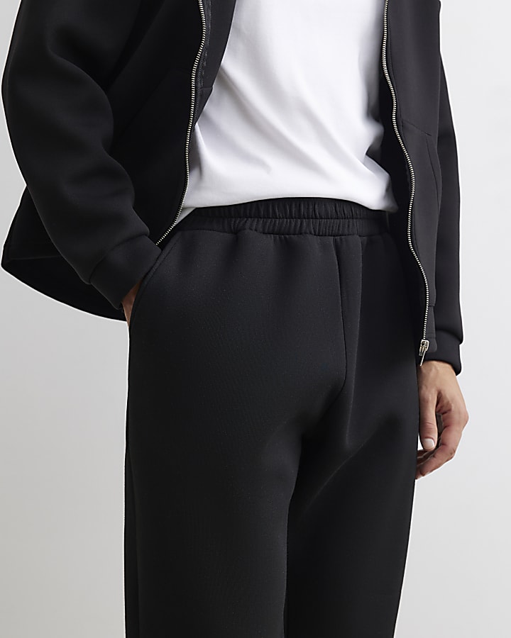 Black Premium Cotton Cuffed Joggers