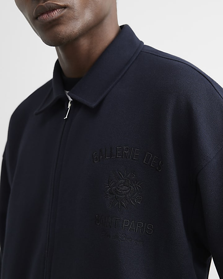 Navy Gallerie Des Saint Paris Bomber Jacket